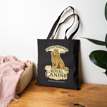 Proud Servant to the Royal Canine – Dog-Themed Cotton Canvas Tote Bag