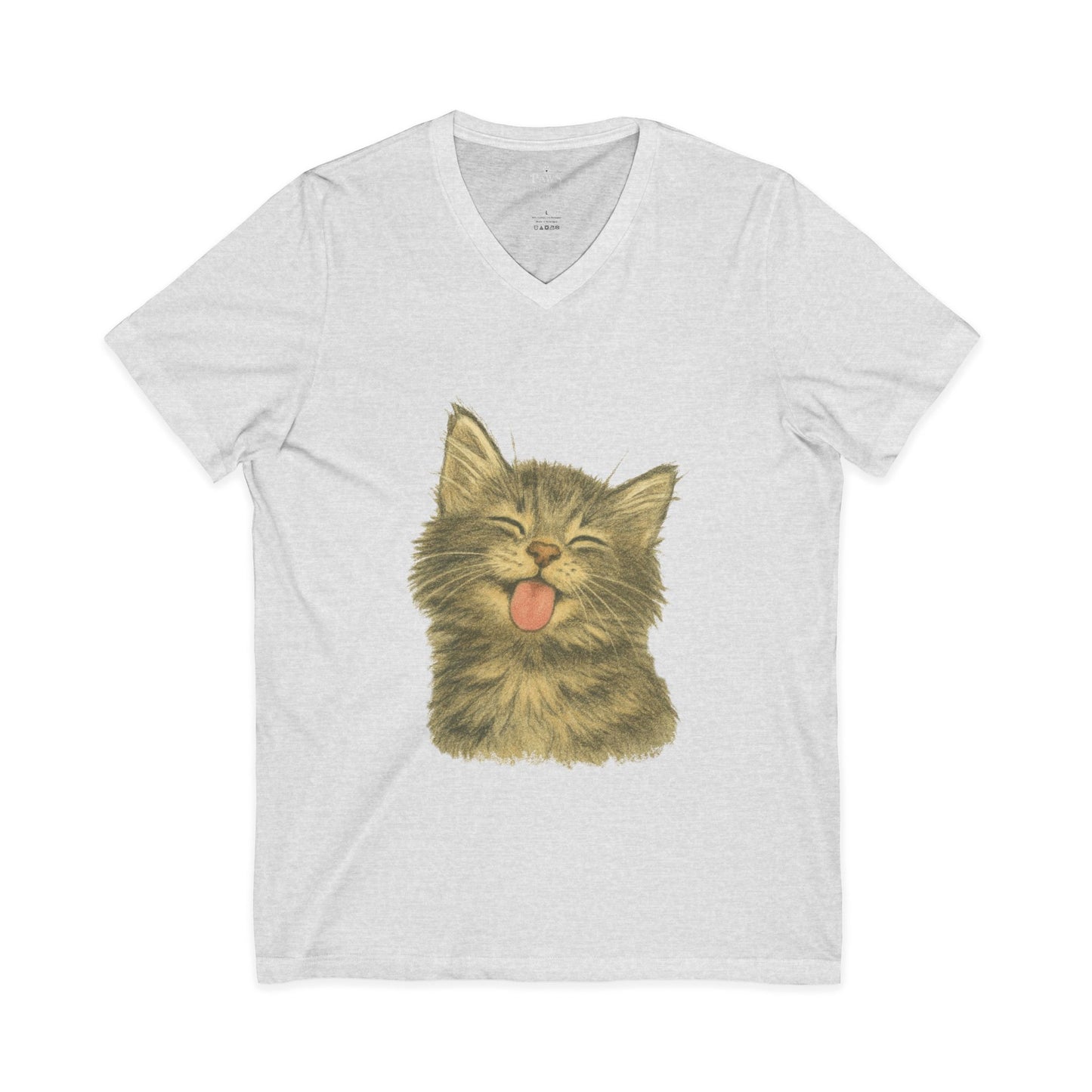 Kitty Lick - V-Neck Unisex T-Shirt