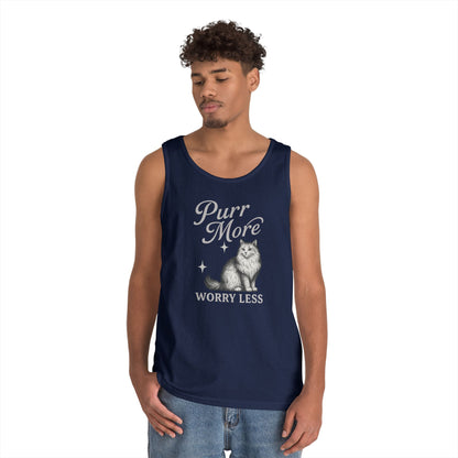 Purr More, Worry Less - Heavy Cotton Unisex Tank Top