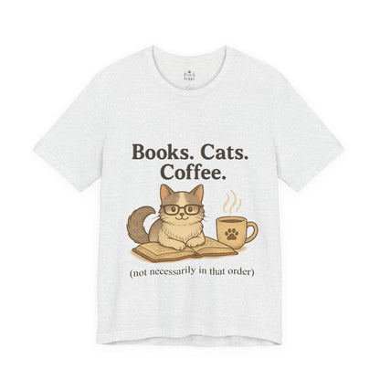 Books. Cats. Coffee. – Soft Unisex T-Shirt