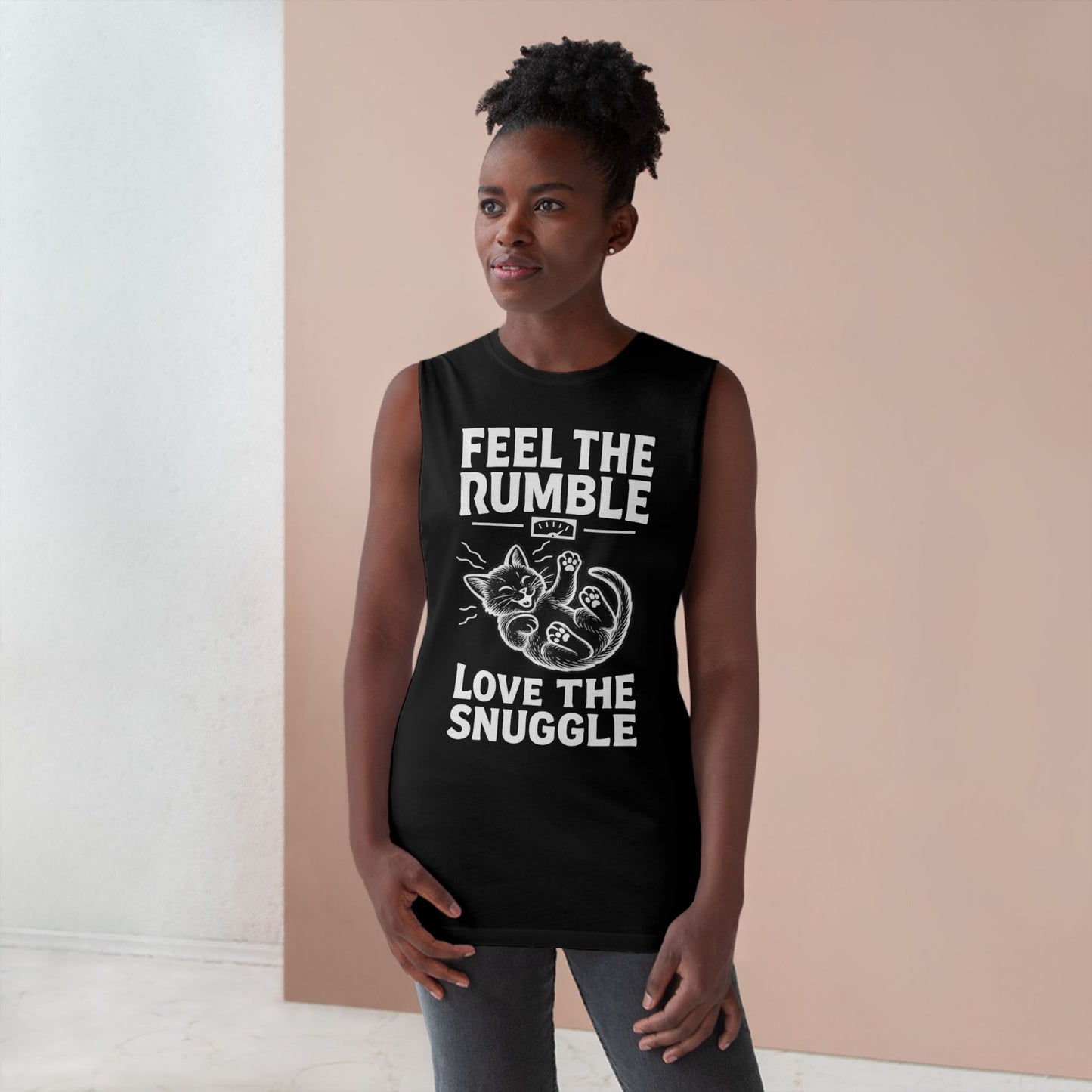 Feel the Rumble, Love the Snuggle - Vintage-Cut Muscle Tank Top