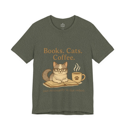 Books. Cats. Coffee. – Soft Unisex T-Shirt