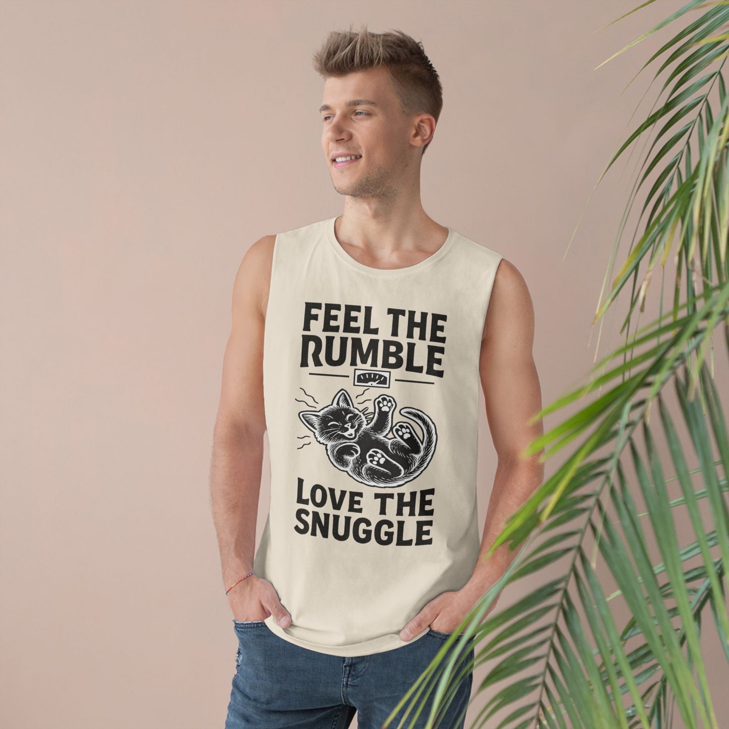 Feel the Rumble, Love the Snuggle - Vintage-Cut Muscle Tank Top