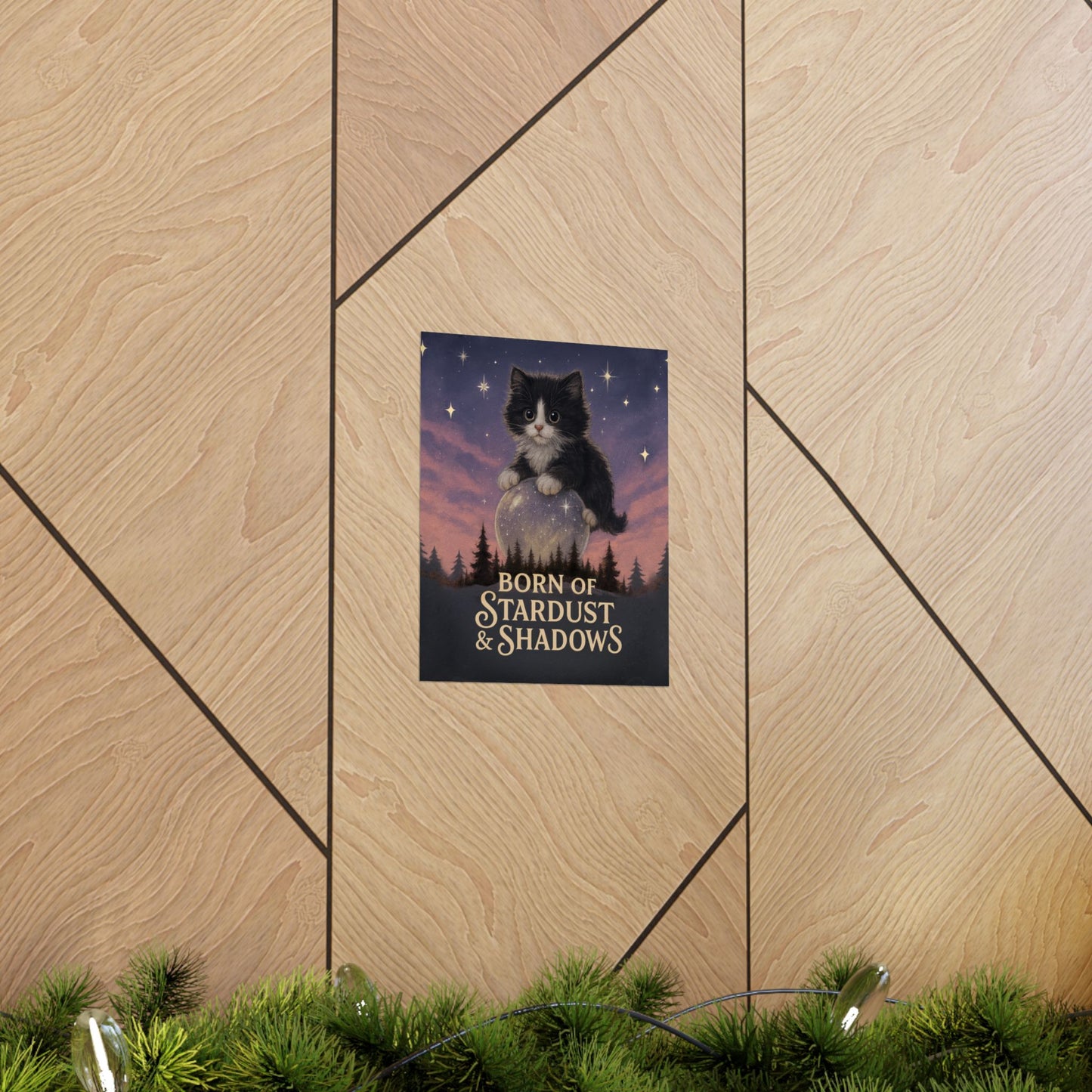 Born of Stardust & Shadows - Cat Art Poster