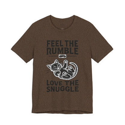 Feel the Rumble, Love the Snuggle – Cat Soft Unisex T-Shirt