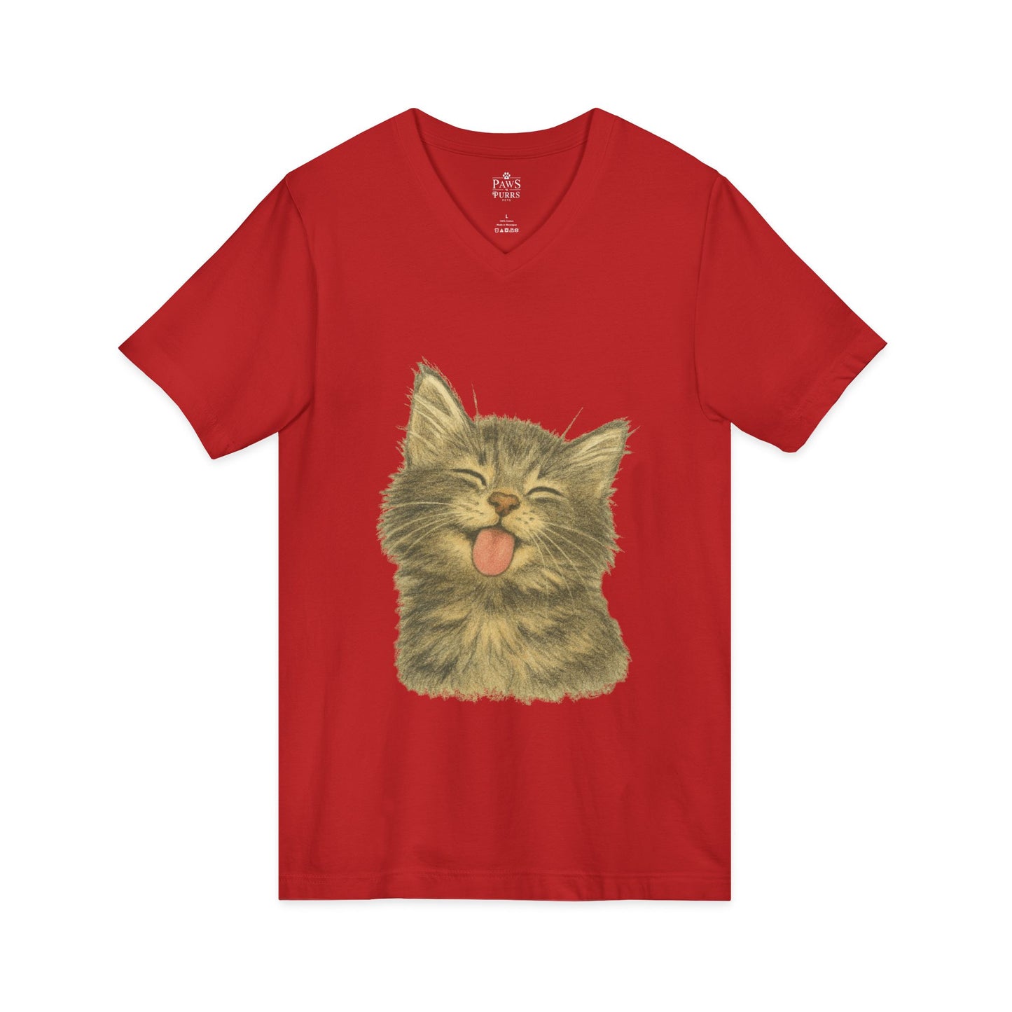 Kitty Lick - V-Neck Unisex T-Shirt