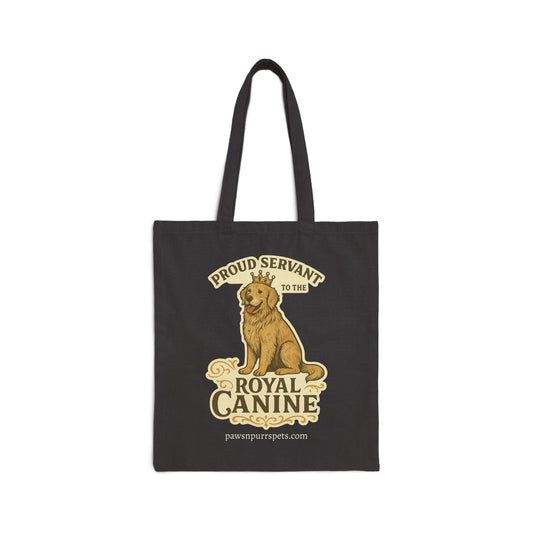 Proud Servant to the Royal Canine – Dog-Themed Cotton Canvas Tote Bag