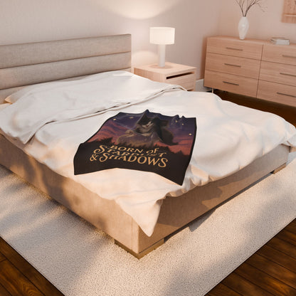 Personalized Image: Born of Stardust & Shadows - Velveteen Blanket