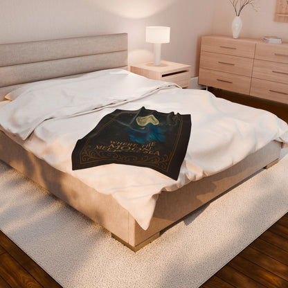 Mystical Where the Moon Meets the Sea - Betta Fish Velveteen Blanket