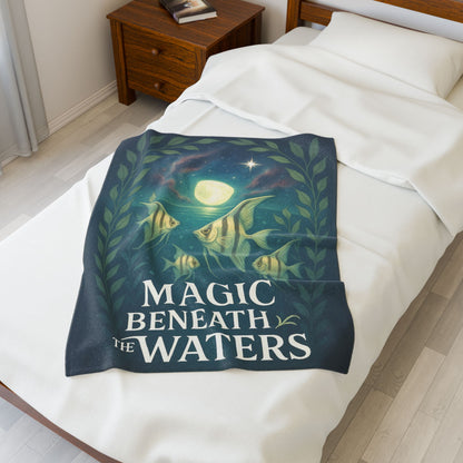 Magic Beneath the Waters - Angel Fish Velveteen Blanket