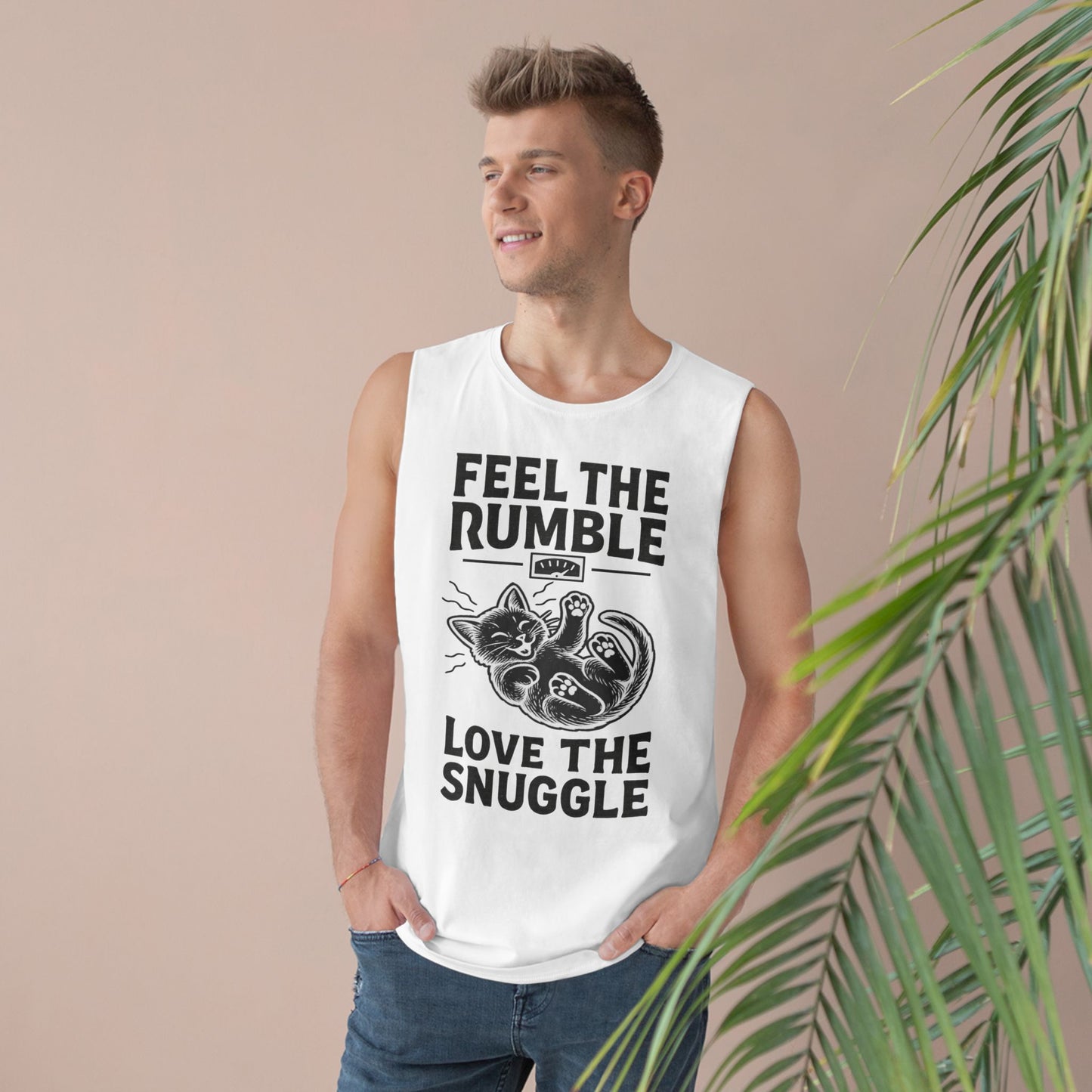 Feel the Rumble, Love the Snuggle - Vintage-Cut Muscle Tank Top