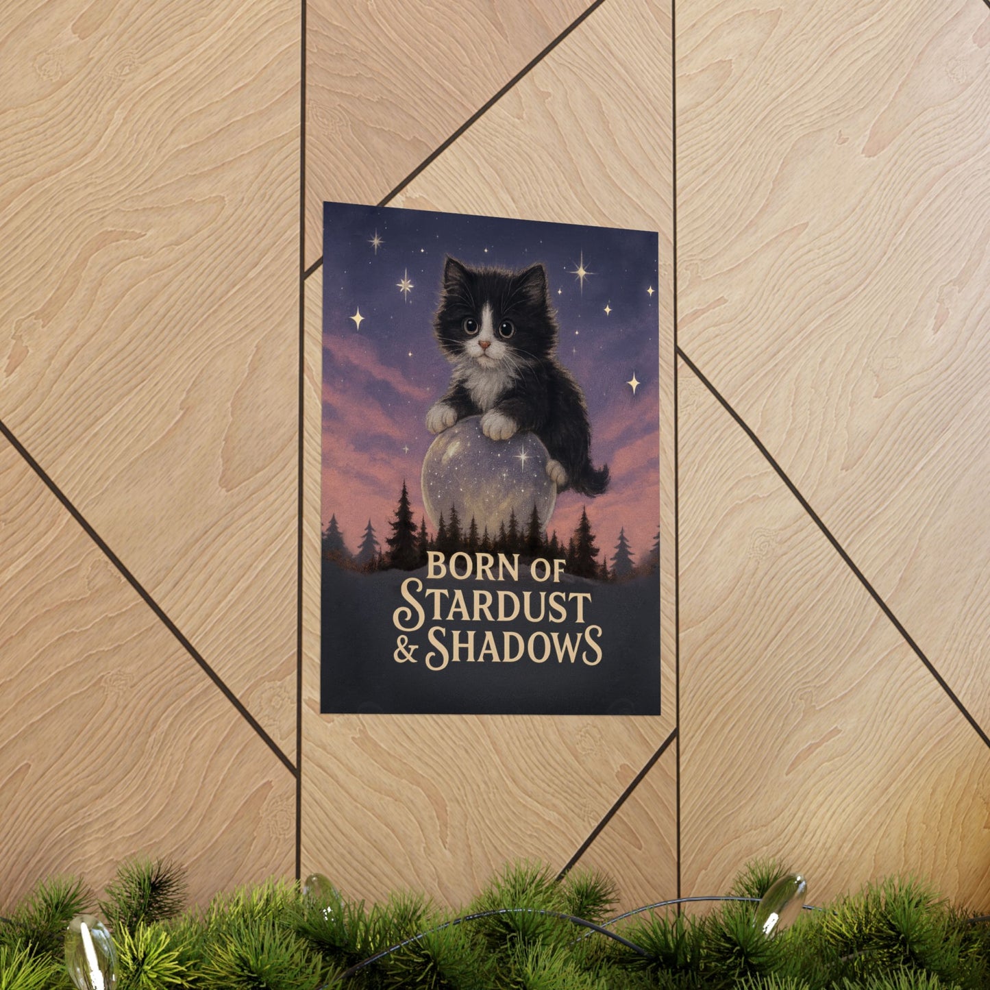Born of Stardust & Shadows - Cat Art Poster