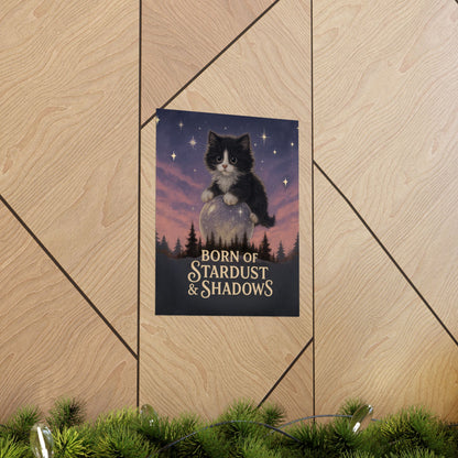 Born of Stardust & Shadows - Cat Art Poster