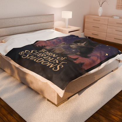 Personalized Image: Born of Stardust & Shadows - Velveteen Blanket