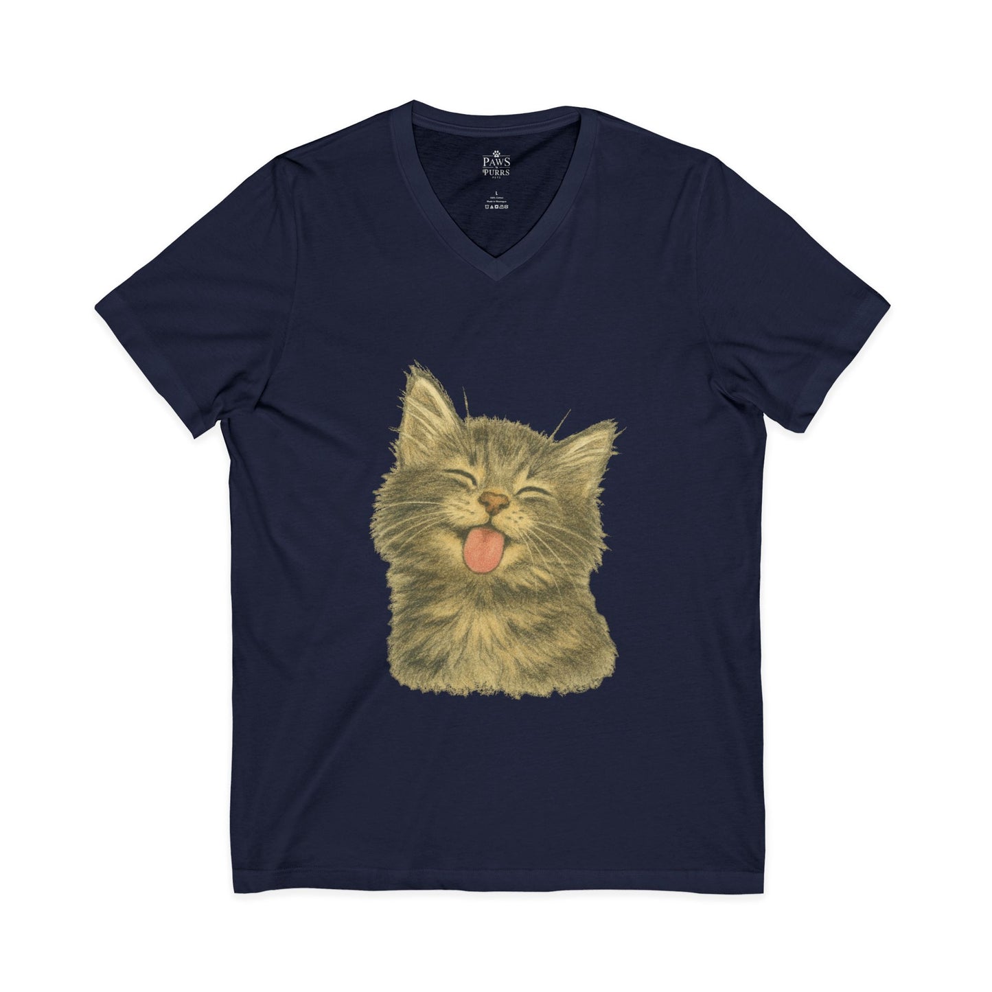 Kitty Lick - V-Neck Unisex T-Shirt