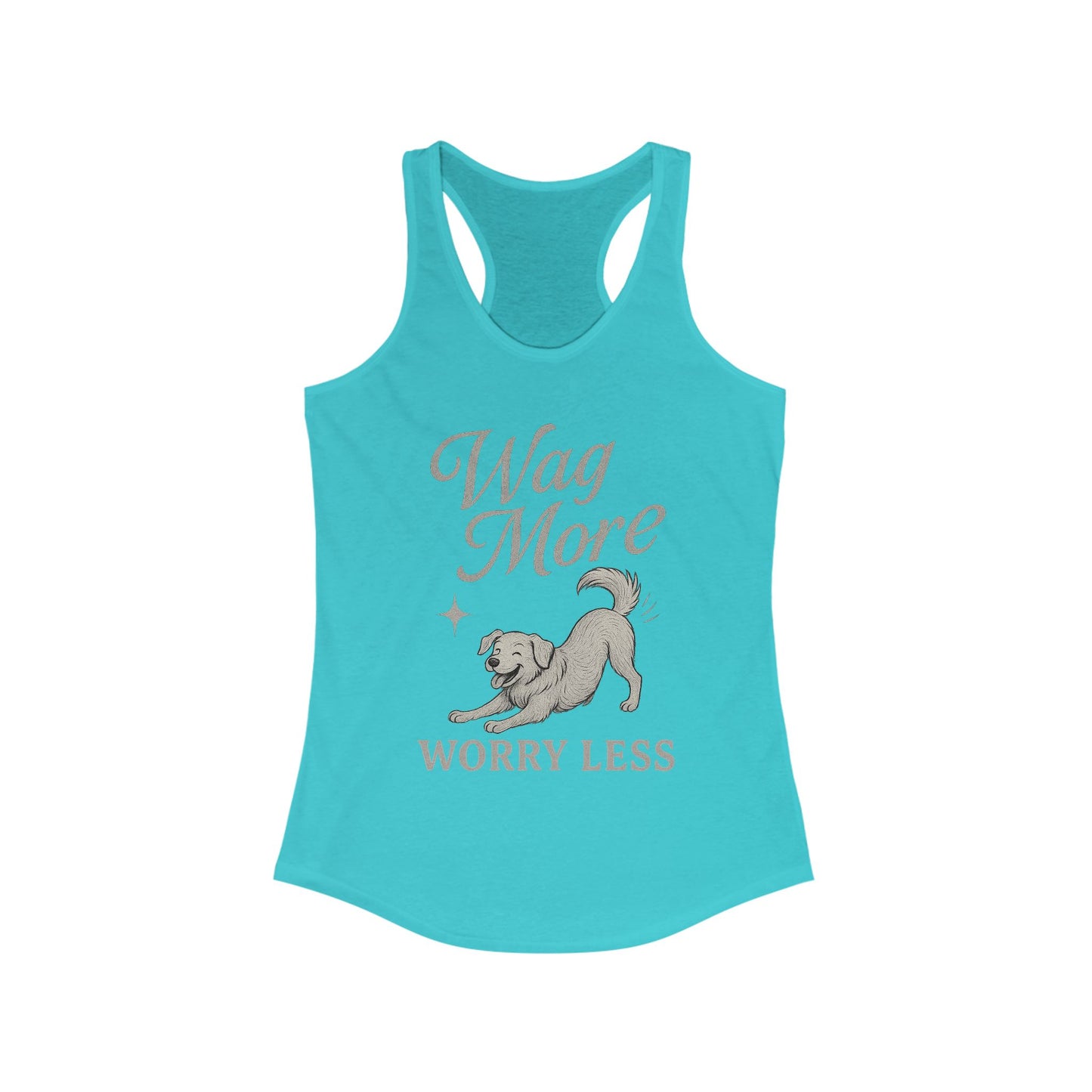 Wag More, Worry Less – Women’s Racerback Dog Tank Top