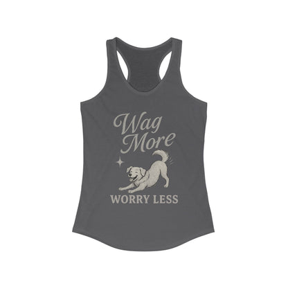 Wag More, Worry Less – Women’s Racerback Dog Tank Top