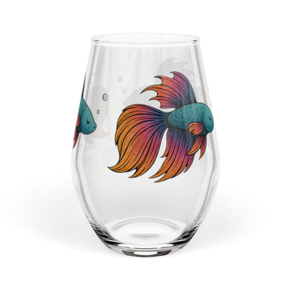 Betta Fish - Stemless Wine Glass