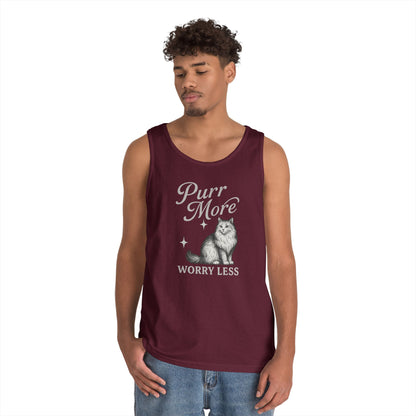 Purr More, Worry Less - Heavy Cotton Unisex Tank Top