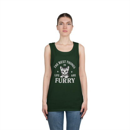 The Best Things in Life are Furry - Heavy Cotton Unisex Tank Top