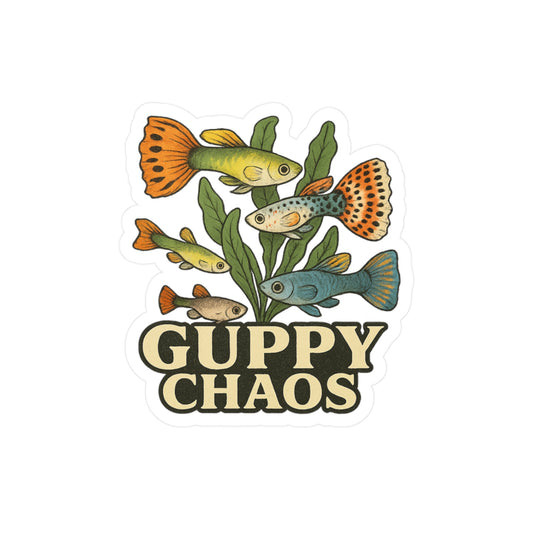 Guppy Chaos – Aquarium Fish Vinyl Sticker