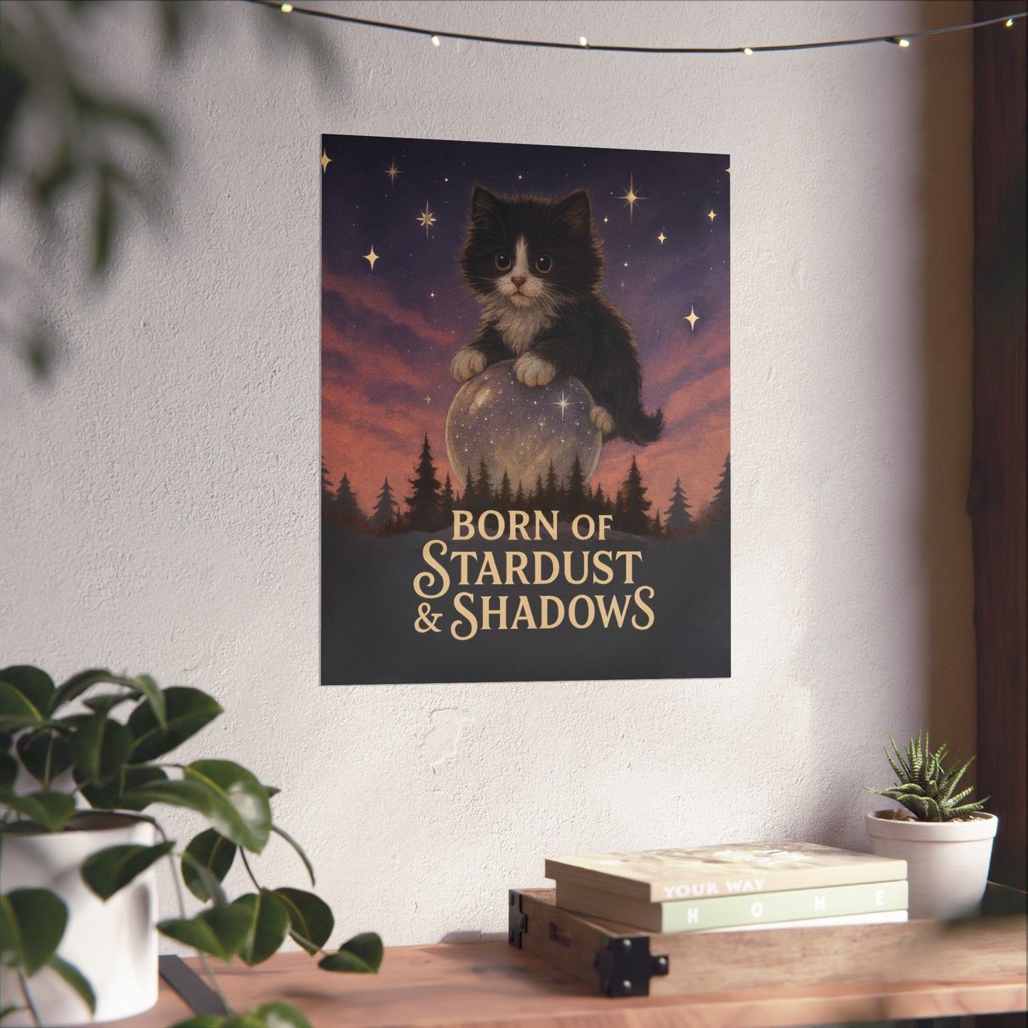 Born of Stardust & Shadows - Cat Art Poster