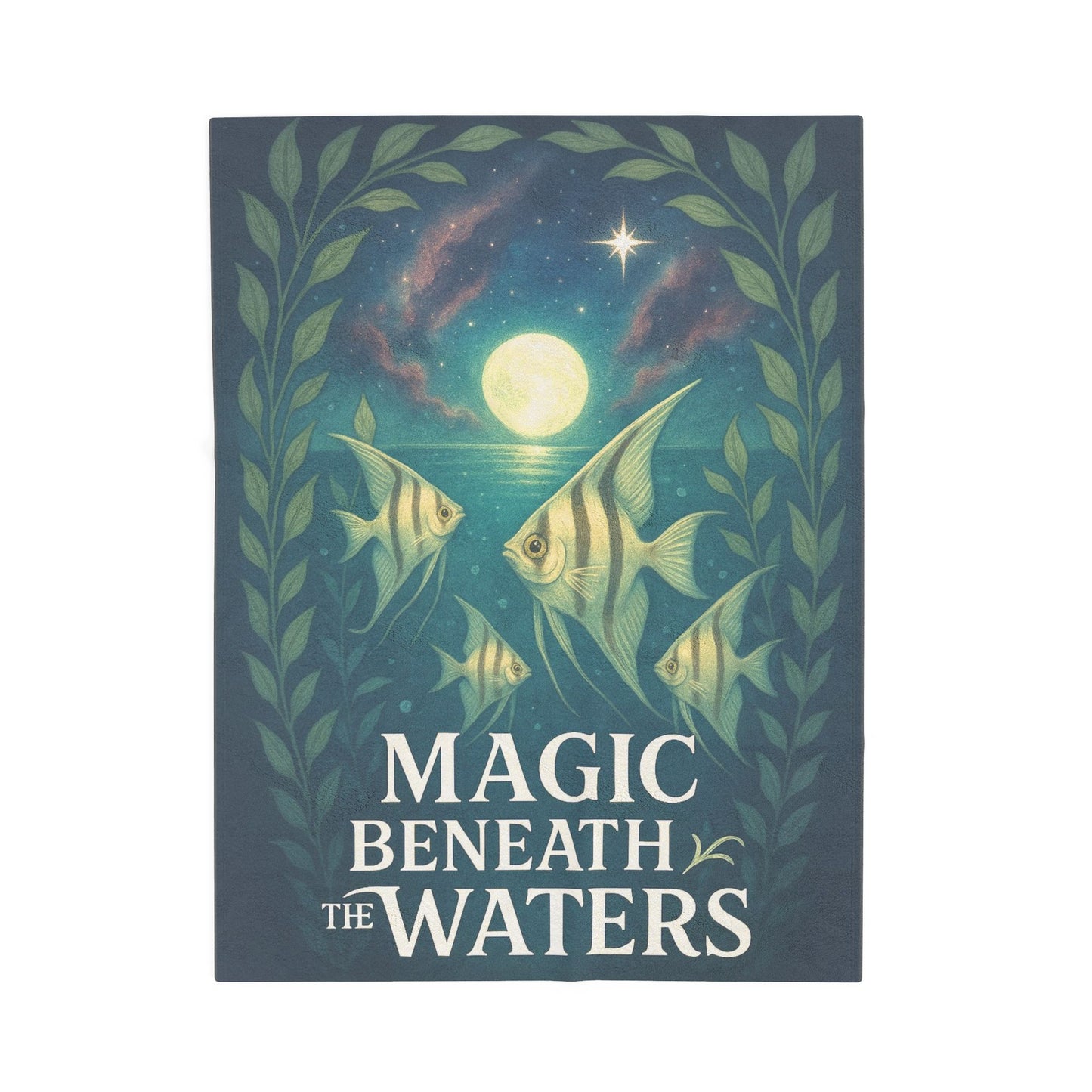 Magic Beneath the Waters - Angel Fish Velveteen Blanket
