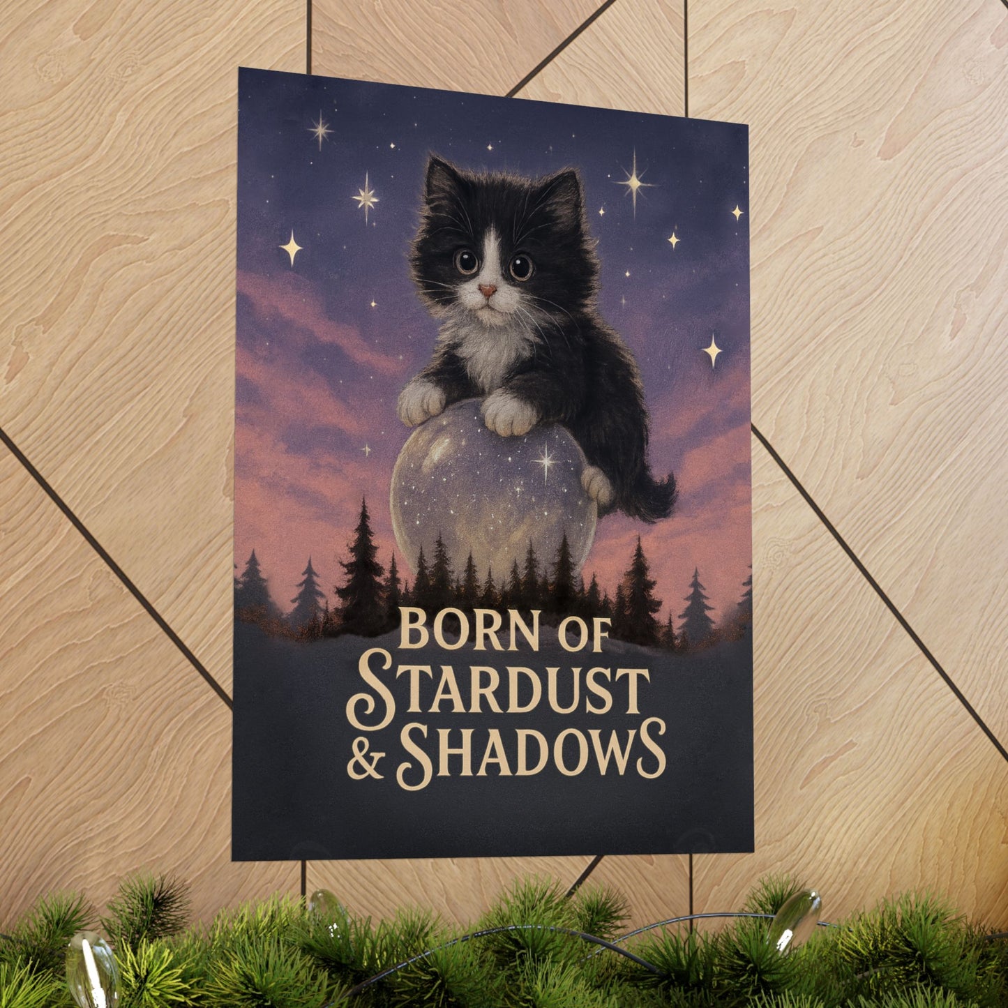 Born of Stardust & Shadows - Cat Art Poster