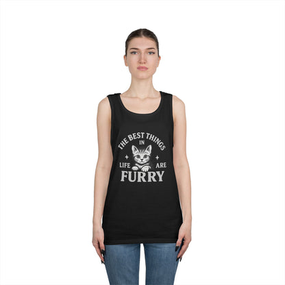 The Best Things in Life are Furry - Heavy Cotton Unisex Tank Top