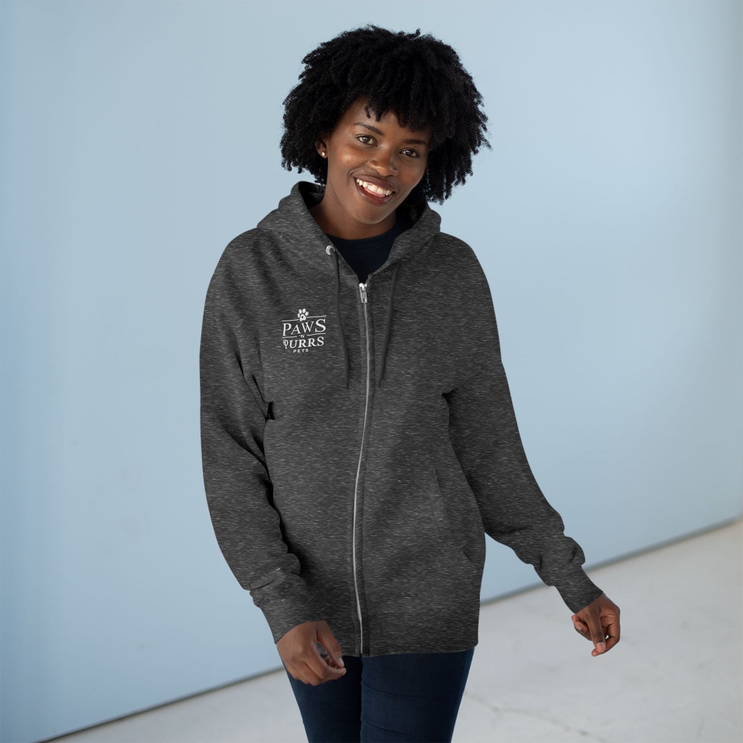 Purr More, Worry Less – Cozy Cat Lover’s Zip Hoodie