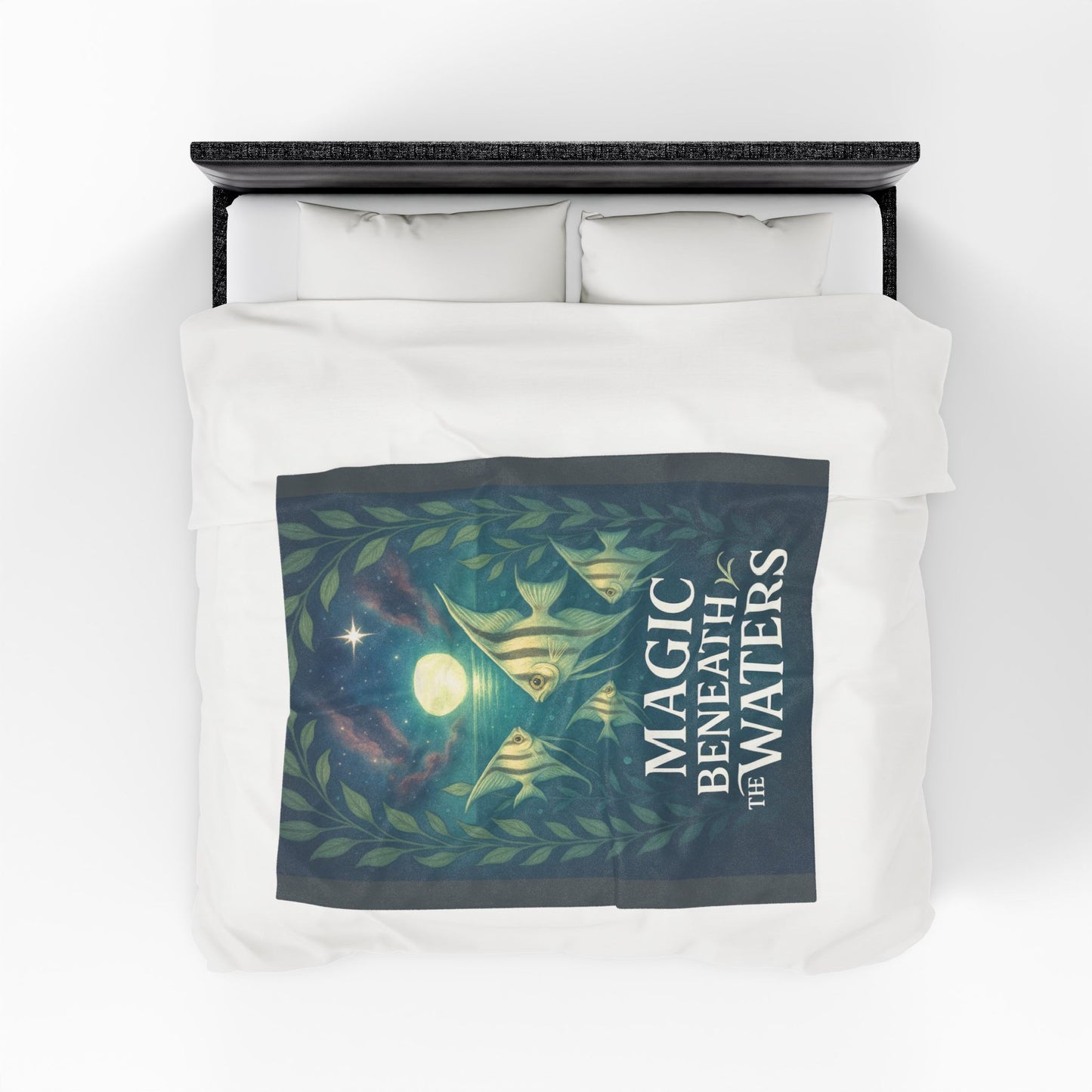 Magic Beneath the Waters - Angel Fish Velveteen Blanket
