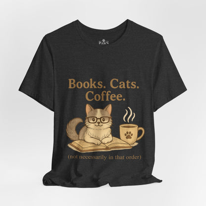 Books. Cats. Coffee. – Soft Unisex T-Shirt