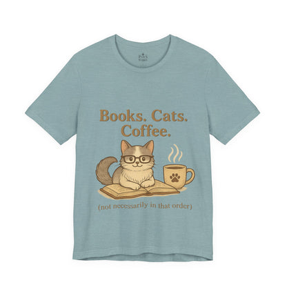 Books. Cats. Coffee. – Soft Unisex T-Shirt