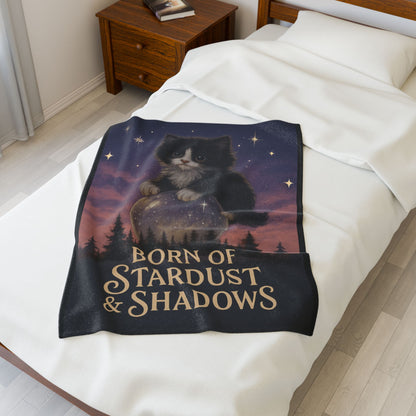 Personalized Image: Born of Stardust & Shadows - Velveteen Blanket