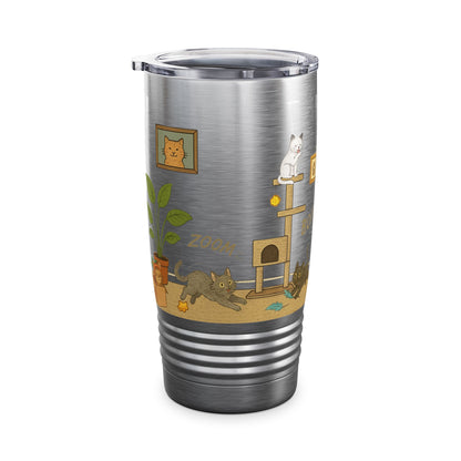 Cat House Zoomies – 20oz Insulated Travel Mug Tumbler