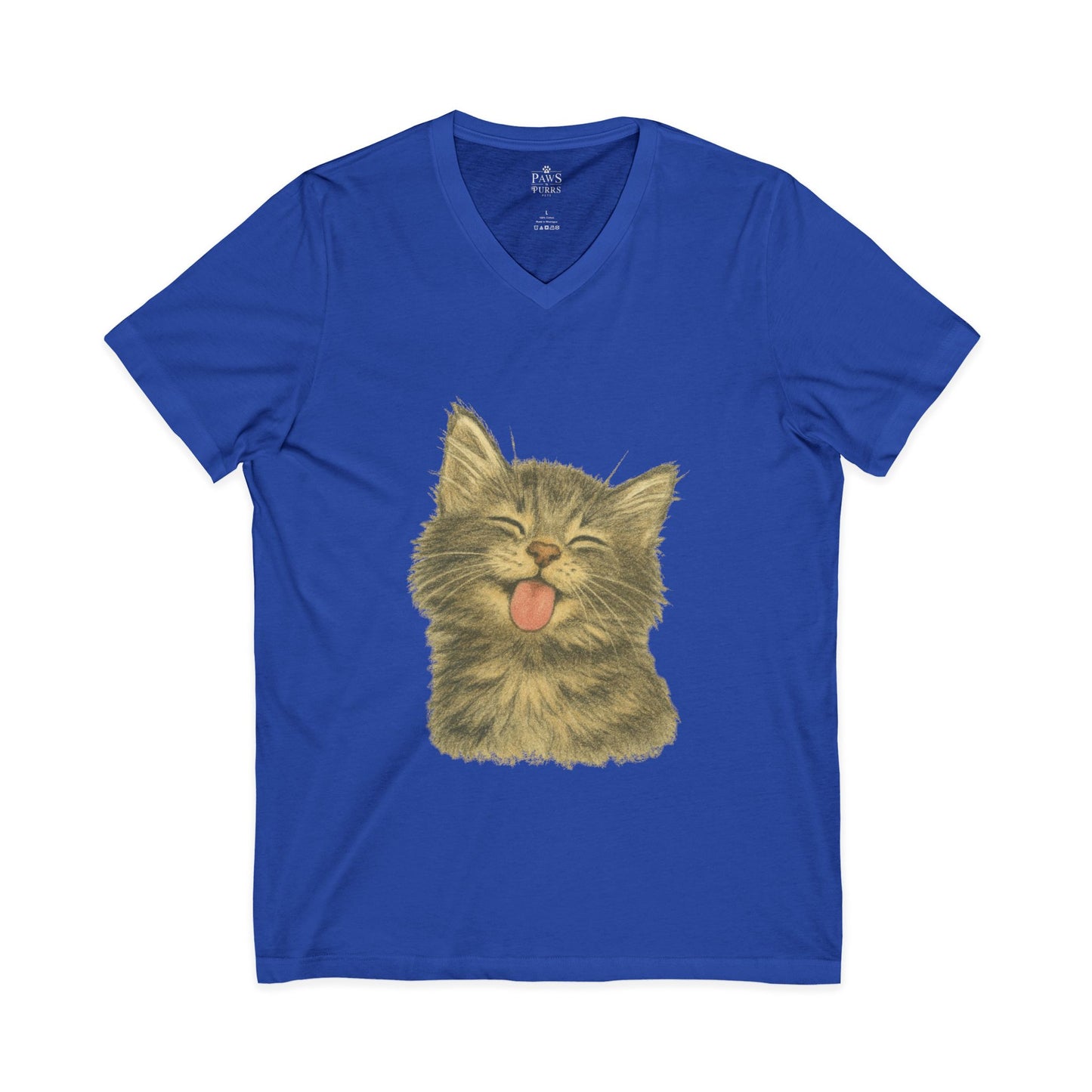 Kitty Lick - V-Neck Unisex T-Shirt
