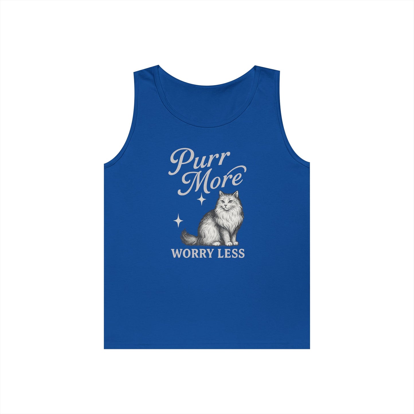 Purr More, Worry Less - Heavy Cotton Unisex Tank Top
