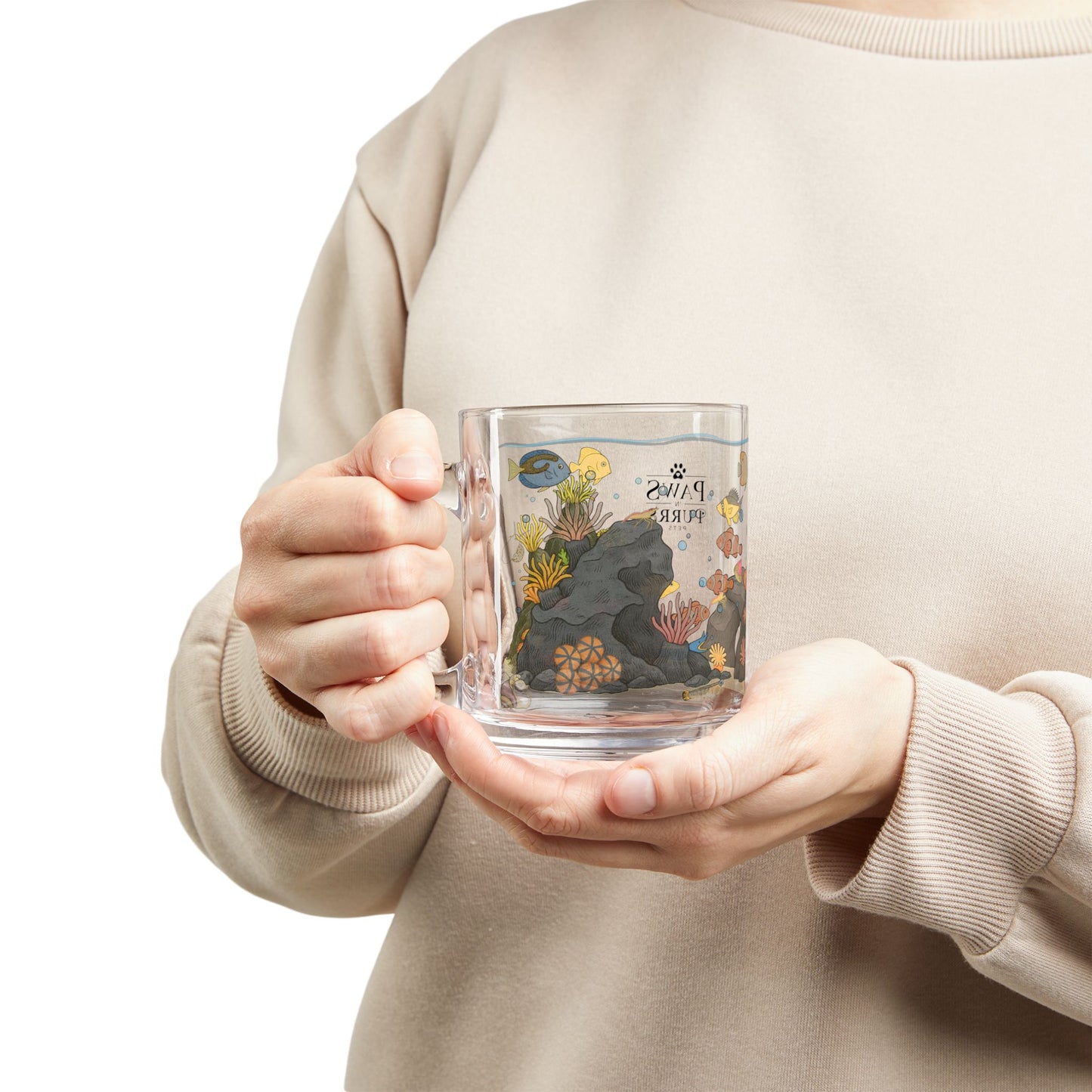 Saltwater Aquarium Fishtank - 10oz Glass Mug