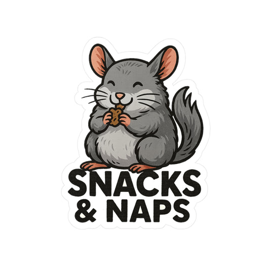 Snacks & Naps - Chinchilla Vinyl Sticker