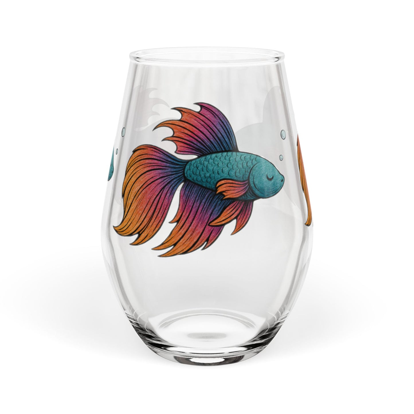 Betta Fish - Stemless Wine Glass