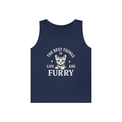 The Best Things in Life are Furry - Heavy Cotton Unisex Tank Top