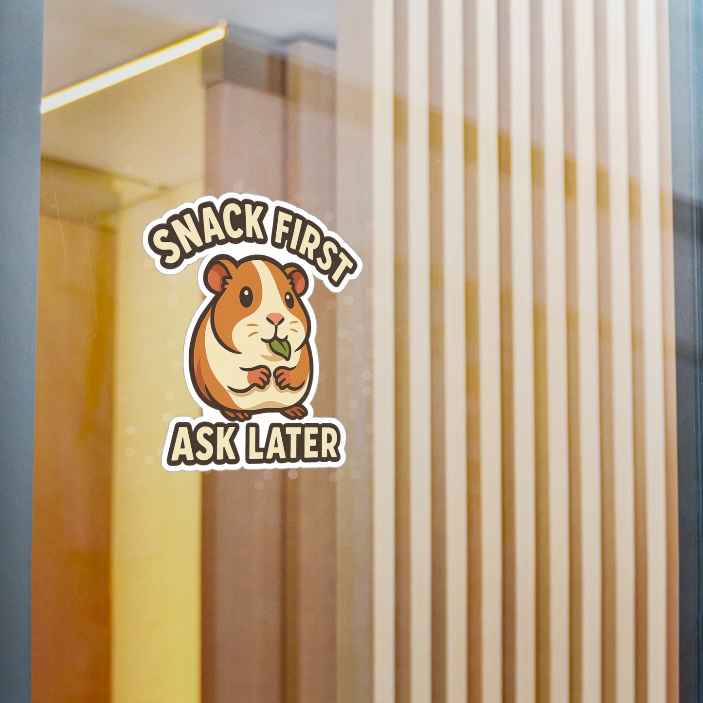Snack First, Ask Later – Gerbil Vinyl Sticker