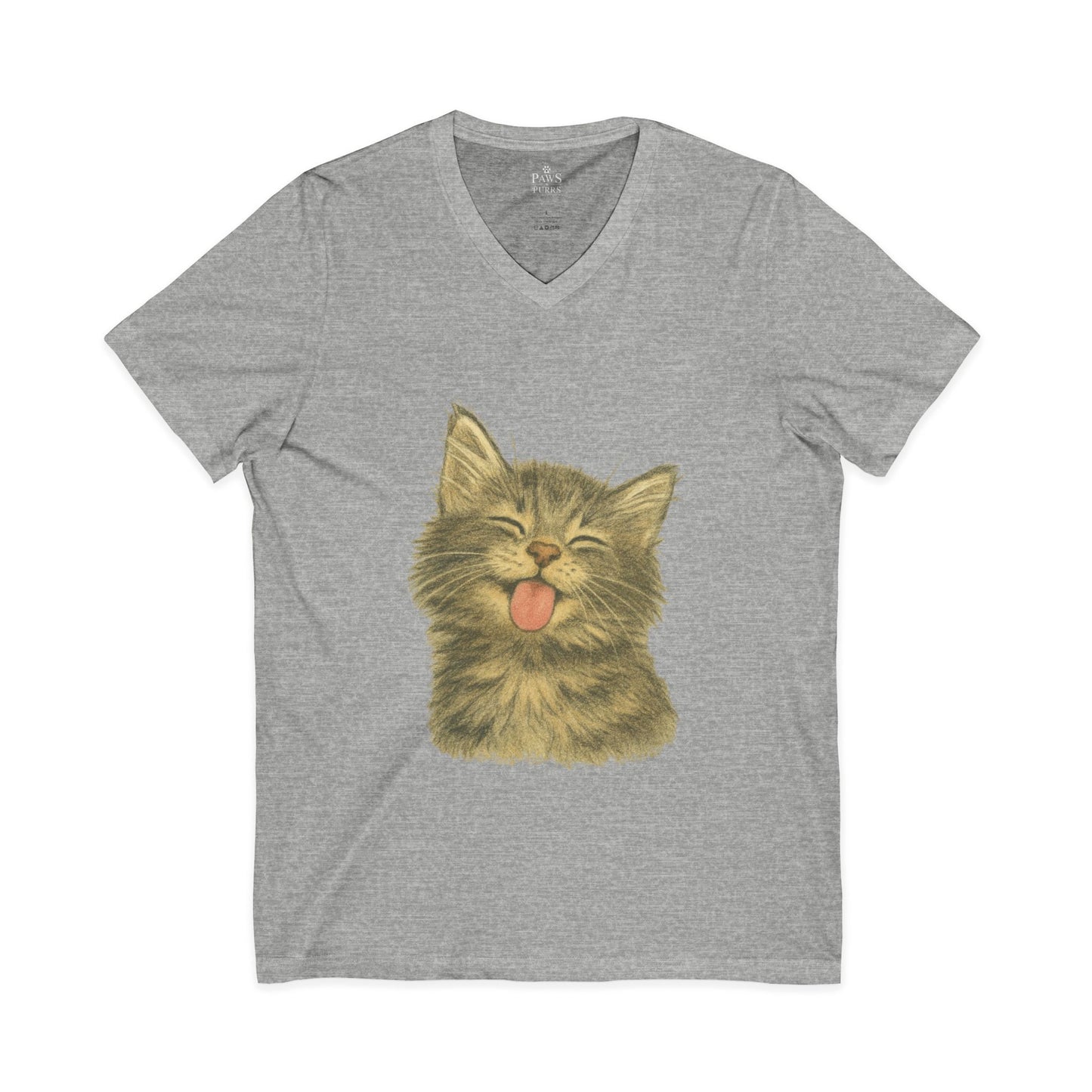Kitty Lick - V-Neck Unisex T-Shirt