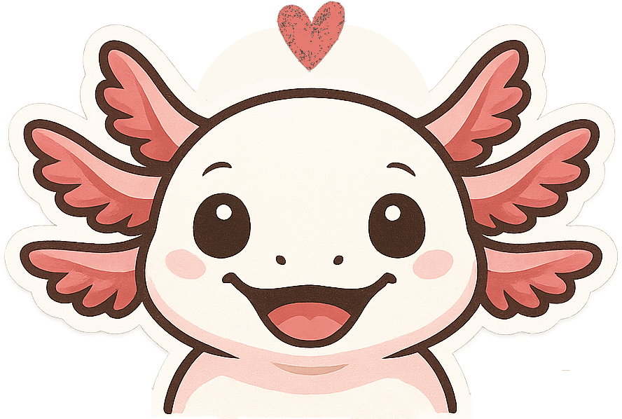 Axolotl Love - Fish Sticker