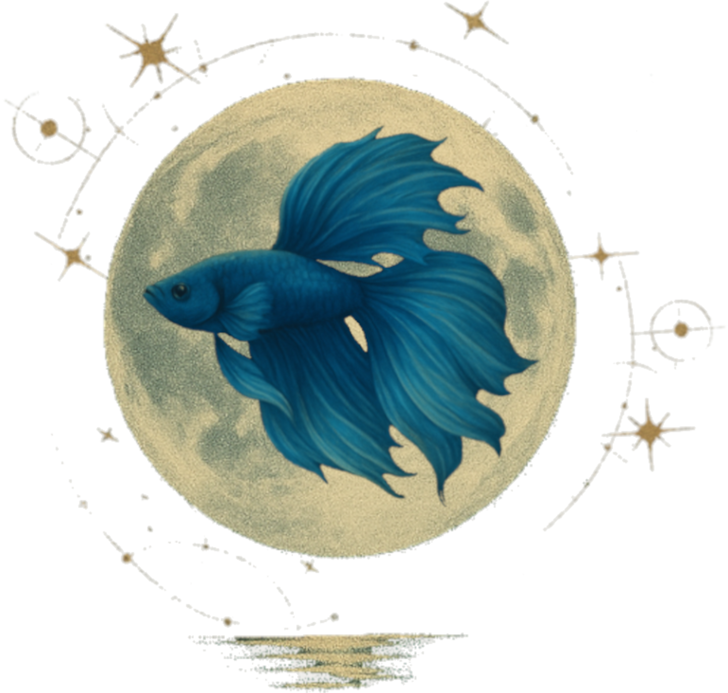 Blue Moon Betta Fish - Sticker