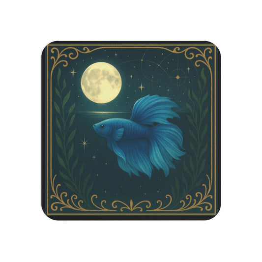 Mystical Pets: Betta Moon - Neoprene 4" Square Coasters