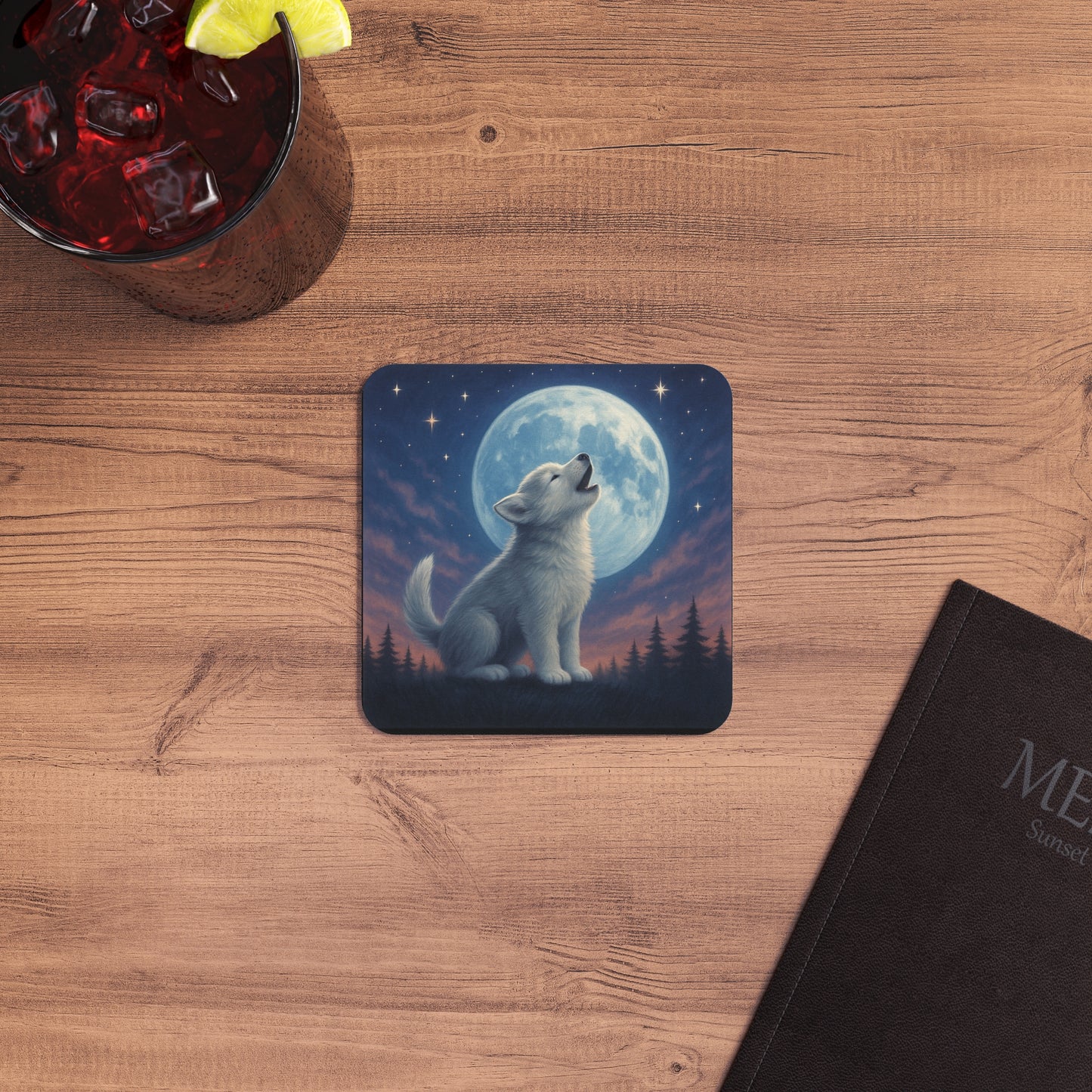 Mystical Pets: Husky Howl Puppy - Neoprene 4" Coasters