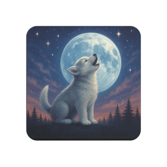 Mystical Pets: Husky Howl Puppy - Neoprene 4" Coasters