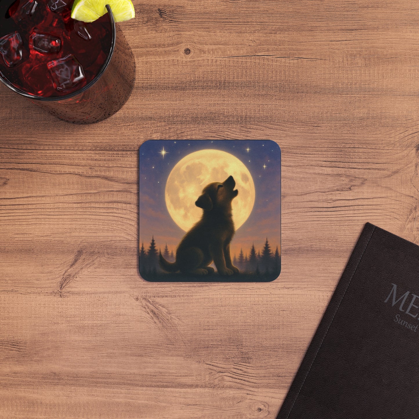 Mystical Pets: Puppy Howl - Neoprene 4" Coasters