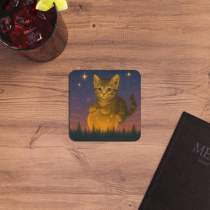Mystical Pets: Tabby Moon - Neoprene 4" Coasters